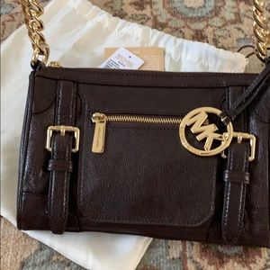 Chocolate Brown & Gold MK purse. ~ 12in long,